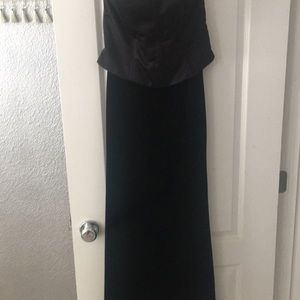 Black velvet long dress